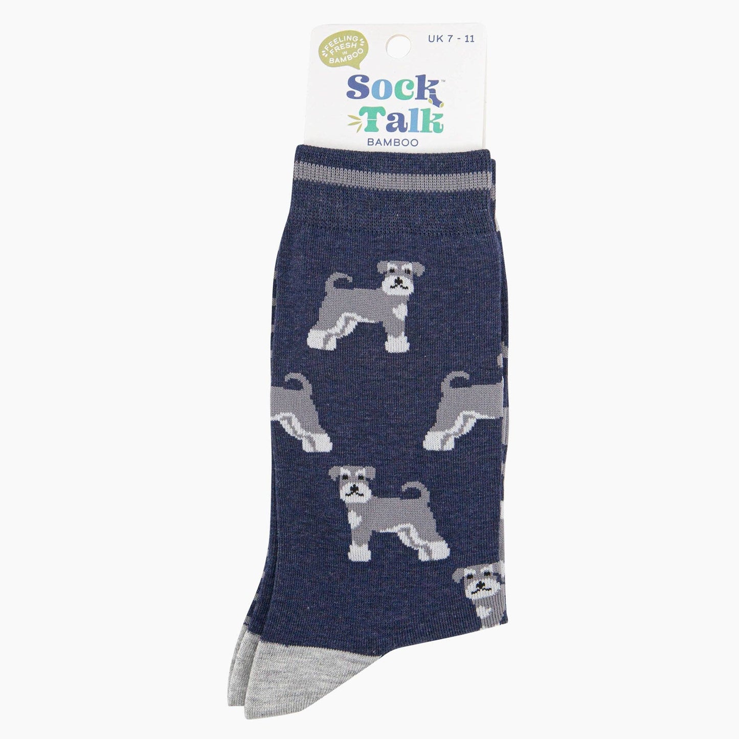 Men's Schnauzer Bamboo Socks - Navy
