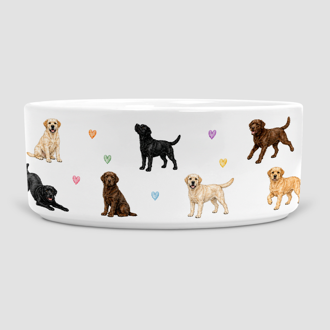 Labrador Hearts Dog Bowl