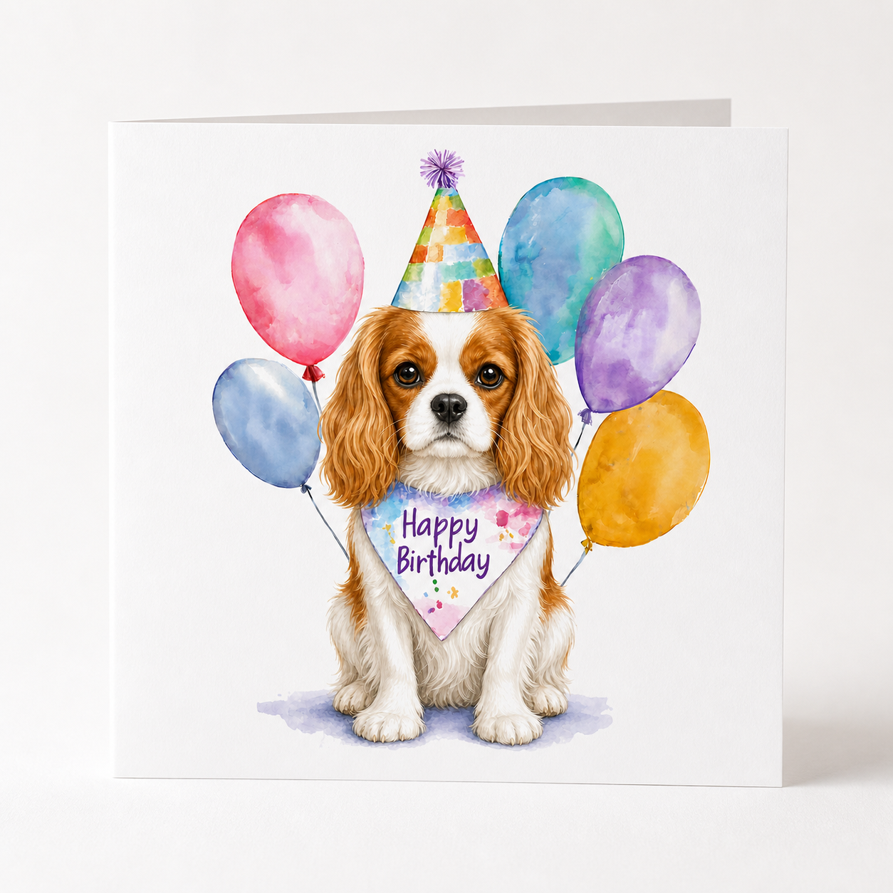 Cavalier King Charles Spaniel Birthday Card