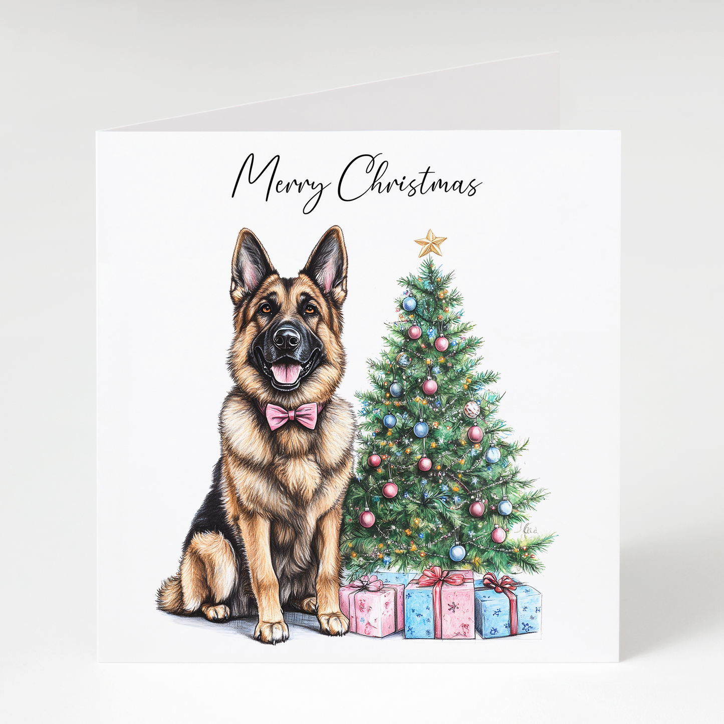 German Shepherd Merry Christmas Card
