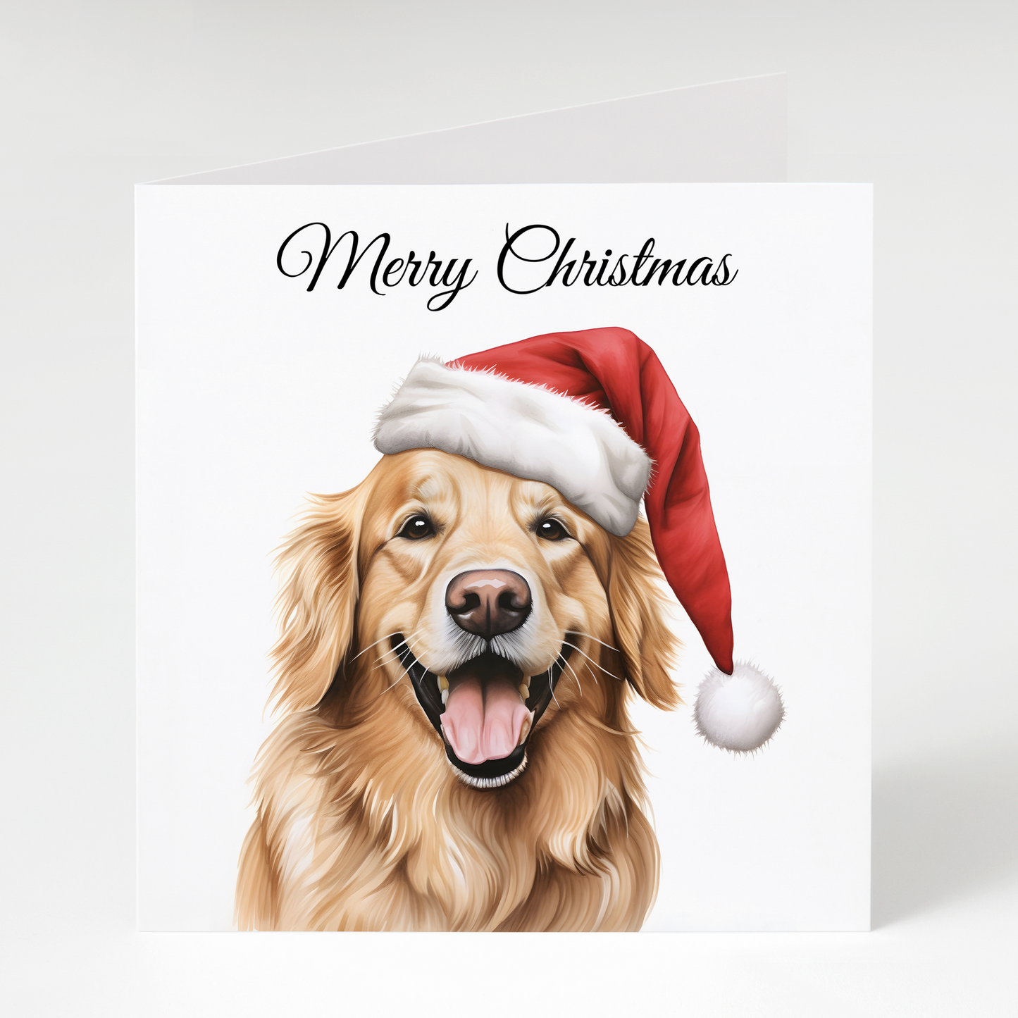 Golden Retriever in Santa Hat Christmas Cards pack of 5