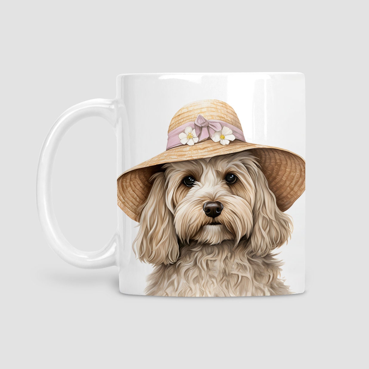 Cockapoo Easter card, Cockapoo birthday card, From the dog, for the dog, blank inside, matching mug and coaster options available.