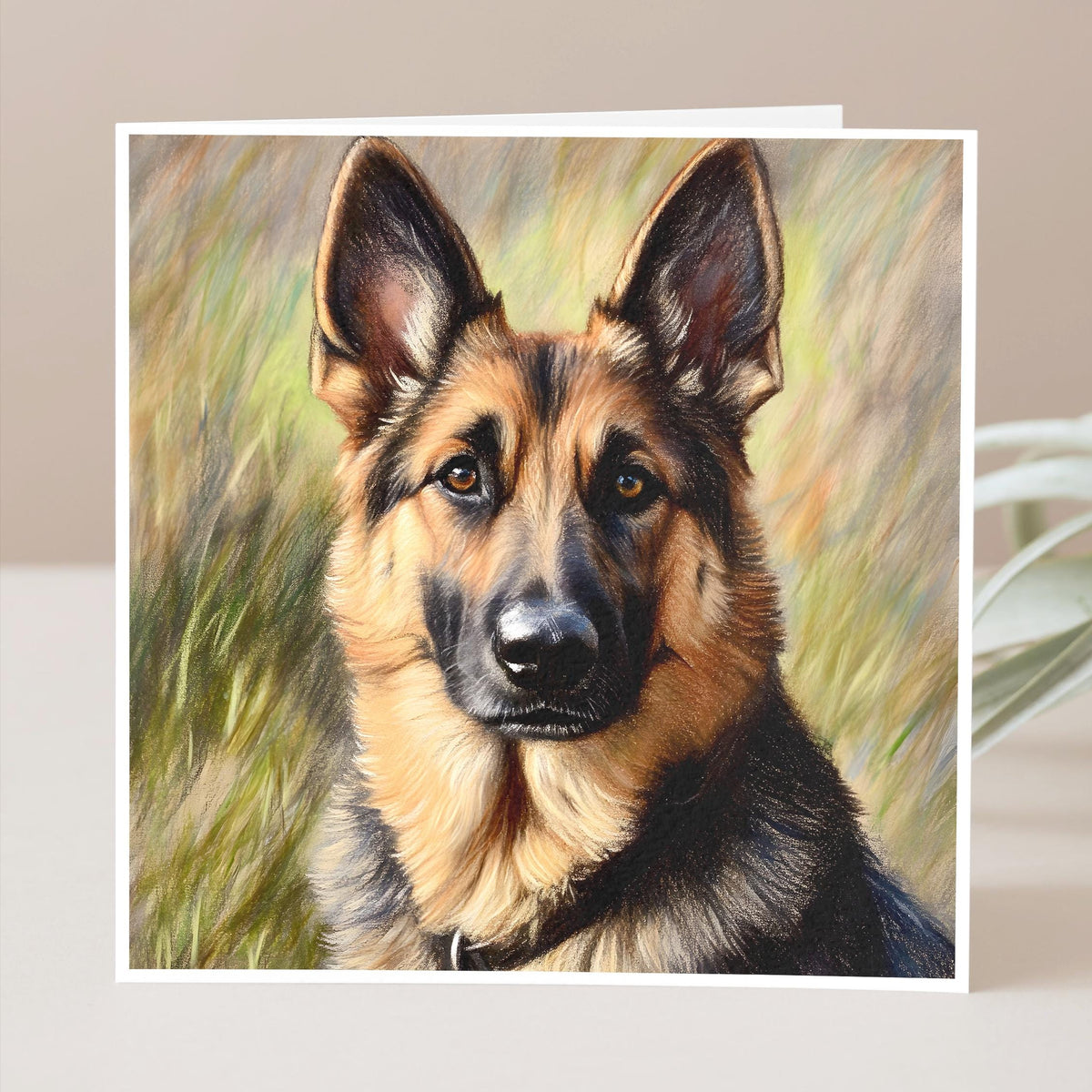 German Shepherd card, Blank inside, Can be given for any occasion including birthday, anniversary or a thank you to your dog minder/walker.