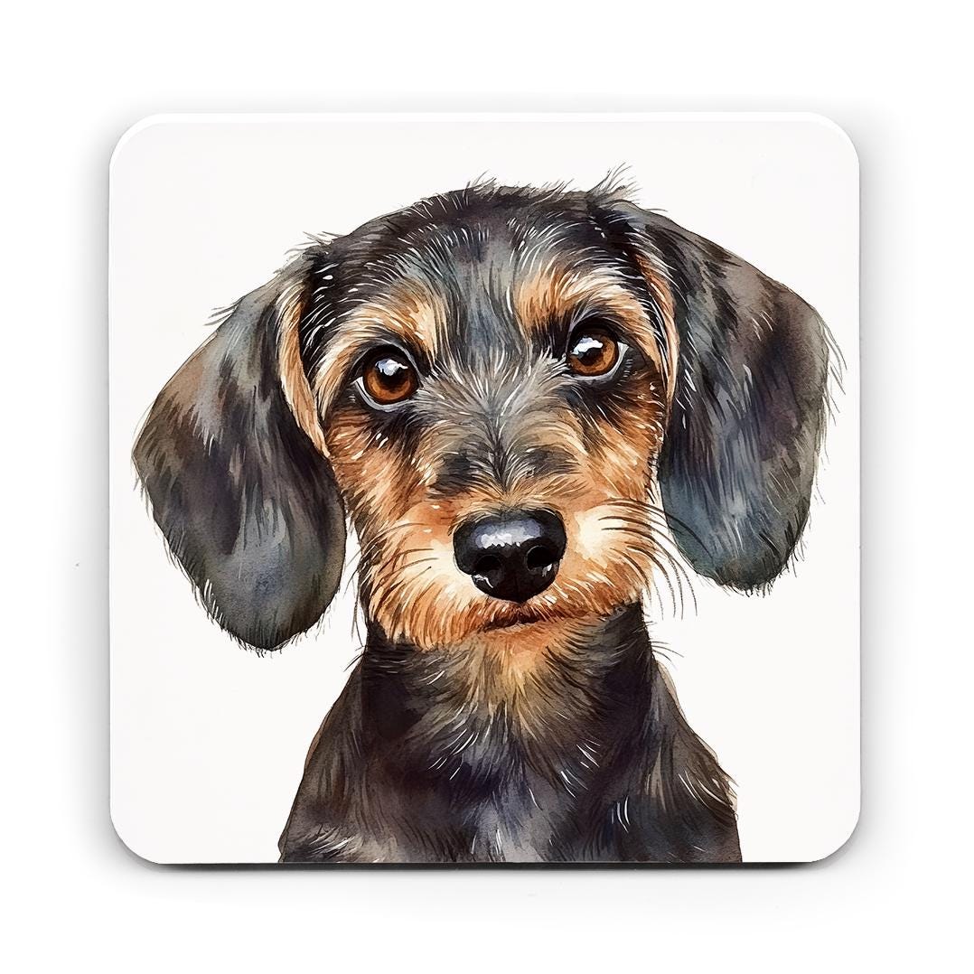 Wire haired Dachshund, Dachshund watercolour mug, Mother's Day gift, Sausage dog lover gift, matching coaster also available,