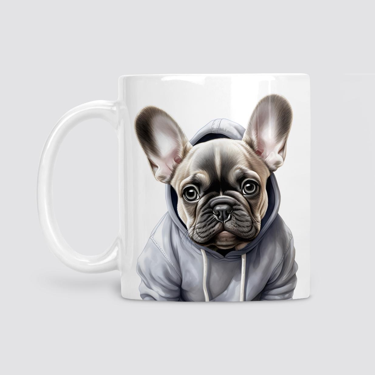 French bulldog in hoodie mug