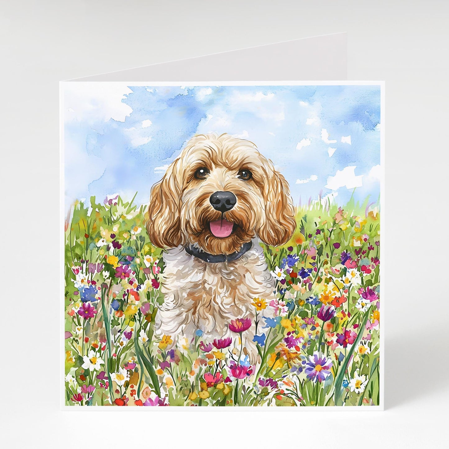 Cockapoo Greeting Card 5 Pack, Wildflower Dog Cards, Save Big on Multipack Cards for birthdays, Easter, Thank you cards, or for Any Occasion