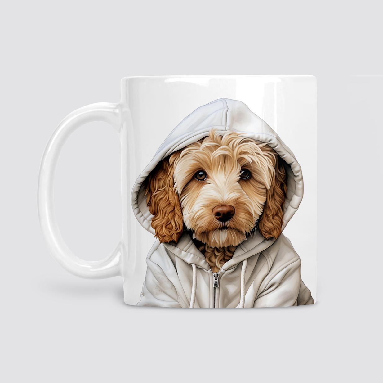 Cockapoo in hoodie mug