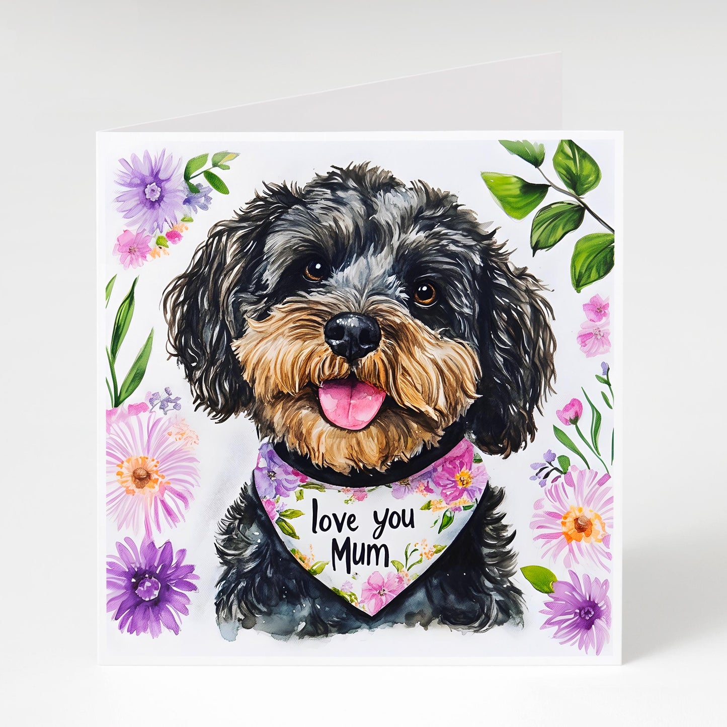 black cockapoo card for Mum