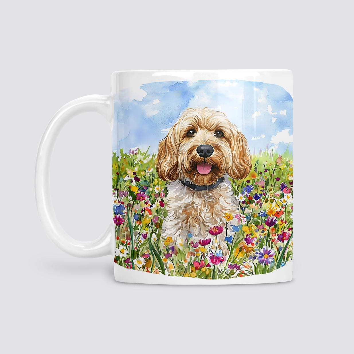 Cockapoo with wildflowers Mug