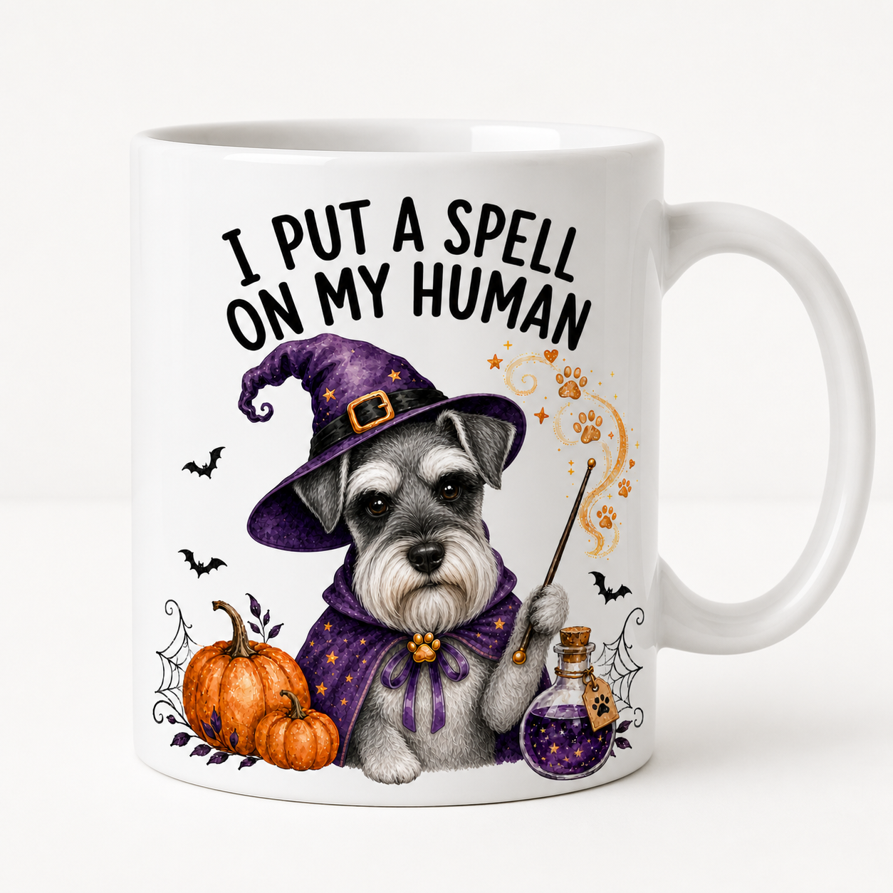 Schnauzer Halloween Mug – I Put a Spell on My Human