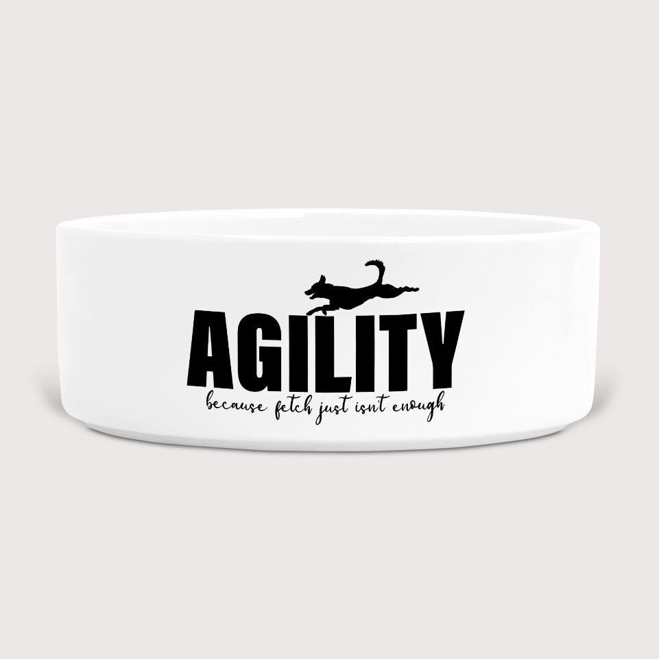 Agility dog bowl, ceramic dog bowl, Agility, dog food bowl, dog water bowl, dog gift, dog lover gift, pet bowl