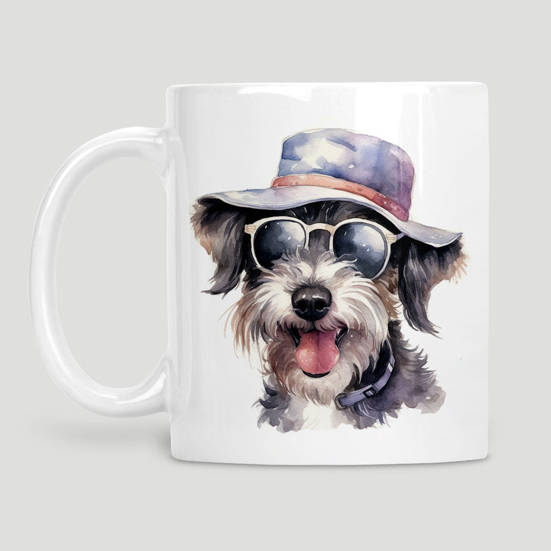Schnauzer bucket hat mug, Schnauzer lover gift, Dog lover gift, Miniature Schnauzer, Standard schnauzer, Schnauzer Mum gift, Schnauzer Dad