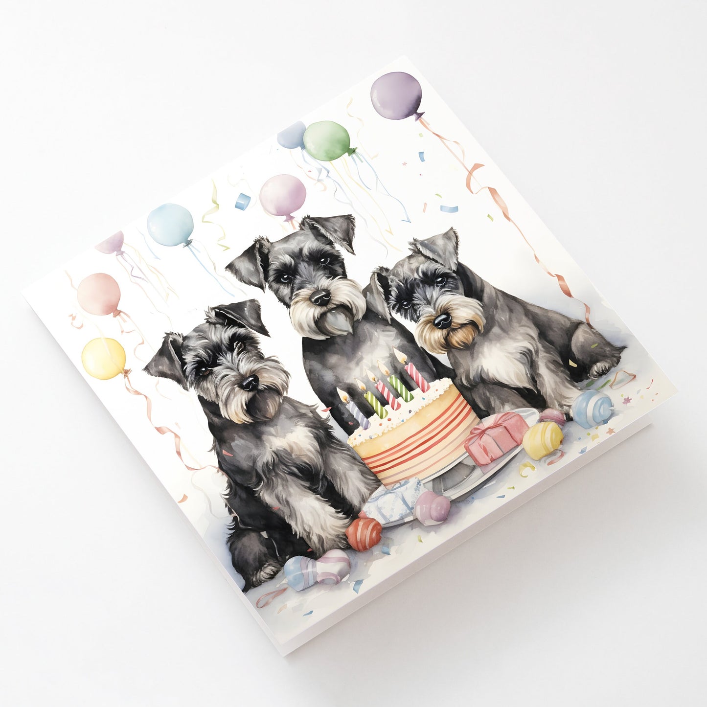 Schnauzer card, birthday card, schnauzer gift, miniature schnauzer card, standard schnauzer card, schnauzer Mum, Schnauzer Dad