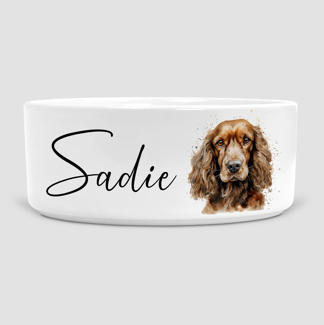 Personalised Dog Bowl, Tan Cocker spaniel, cocker spaniel, Dog, Dog Bowls, Ceramic Dog Bowl, Medium Dog Bowl, cocker spaniel lover, Dog gift