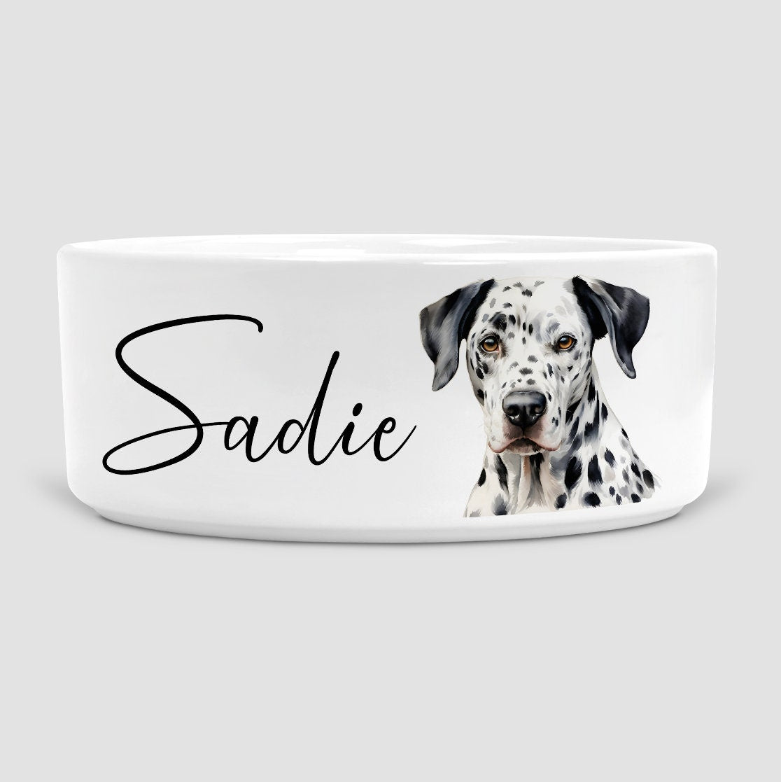 Personalised Dog Bowl, Dalmatian, Dalmatian Dog Bowl, Dog, Dog Bowls, Ceramic Dog Bowl, Medium Dog Bowl, cocker spaniel lover, Dog gift, pet