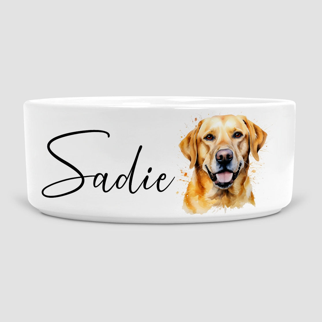 Personalised Labrador Dog Bowl, Yellow Labrador, Dog, Dog Bowls, Ceramic Dog Bowl, Large Dog Bowl, Labrador Gift, Labrador lover