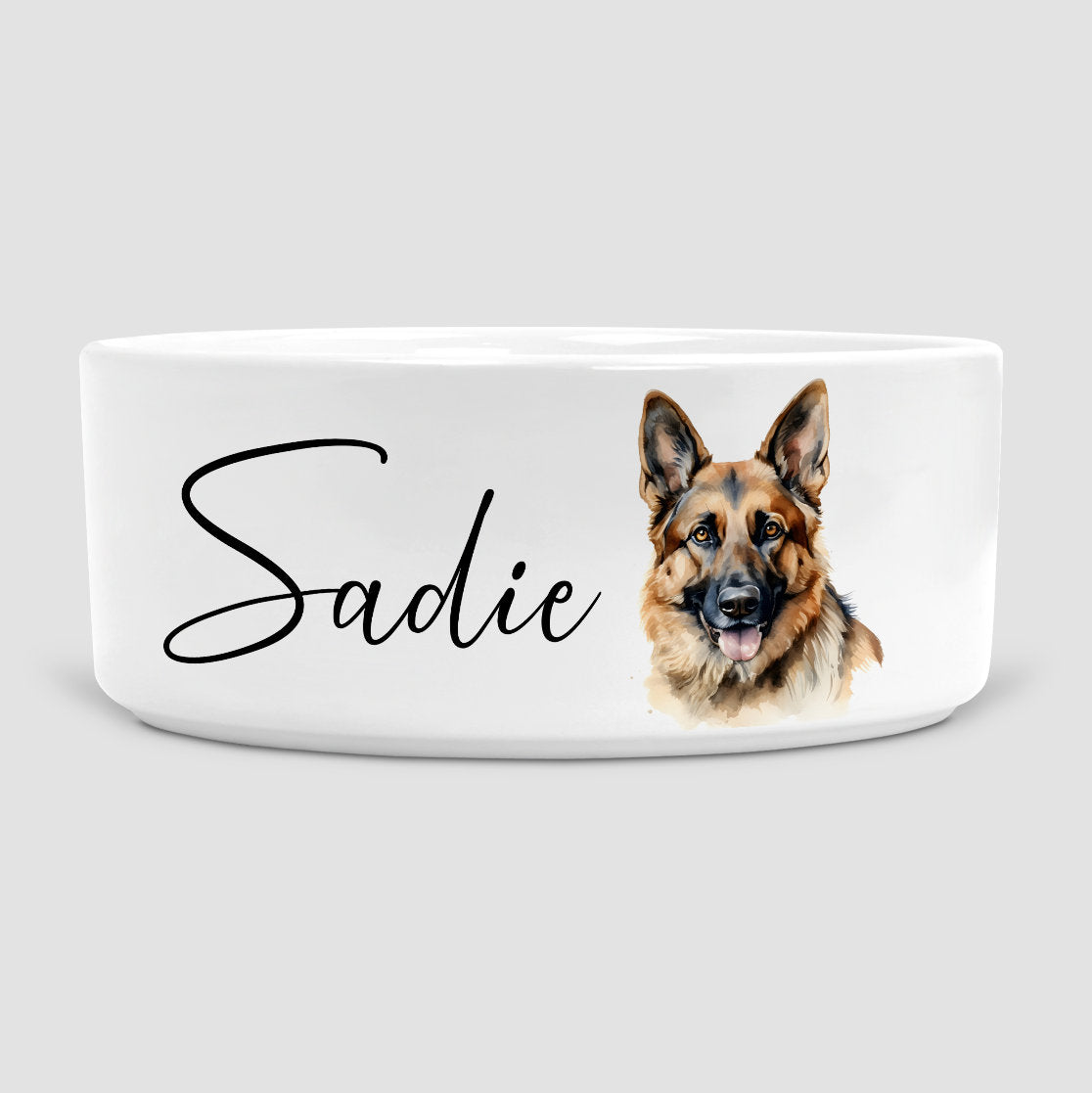 Personalised Dog Bowl, German Shepherd, Dog, Dog Bowls, Ceramic Dog Bowl, Large Dog Bowl, German shepherd Gift, German shepherd lover, Gift