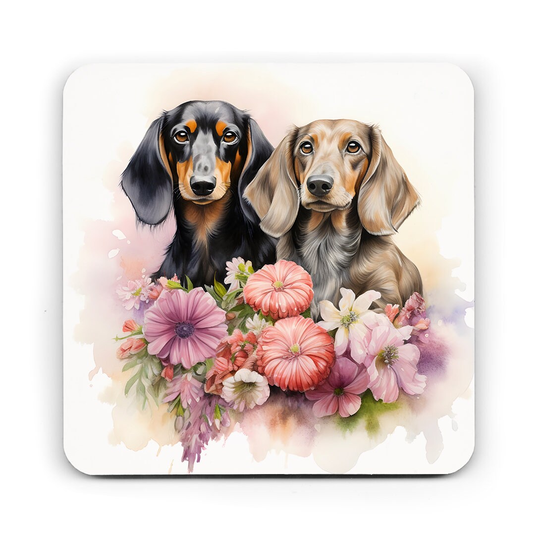 Dachshund coaster, Dachshund lover gift, Dachshund, dog coaster, coaster, watercolour coaster, dogs, gift for mum, dog gift