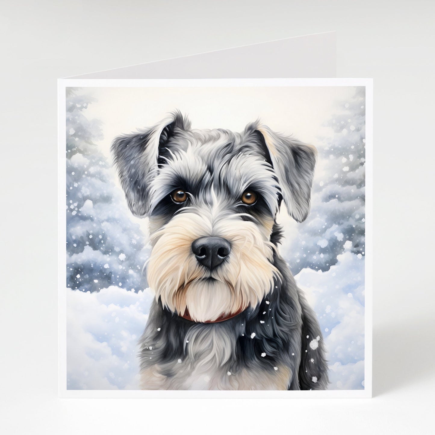 Schnauzer Christmas Cards pack of 5, Cute Dog Xmas Cards, Miniature Schnauzer, Standard Schnauzer, Dog lover card