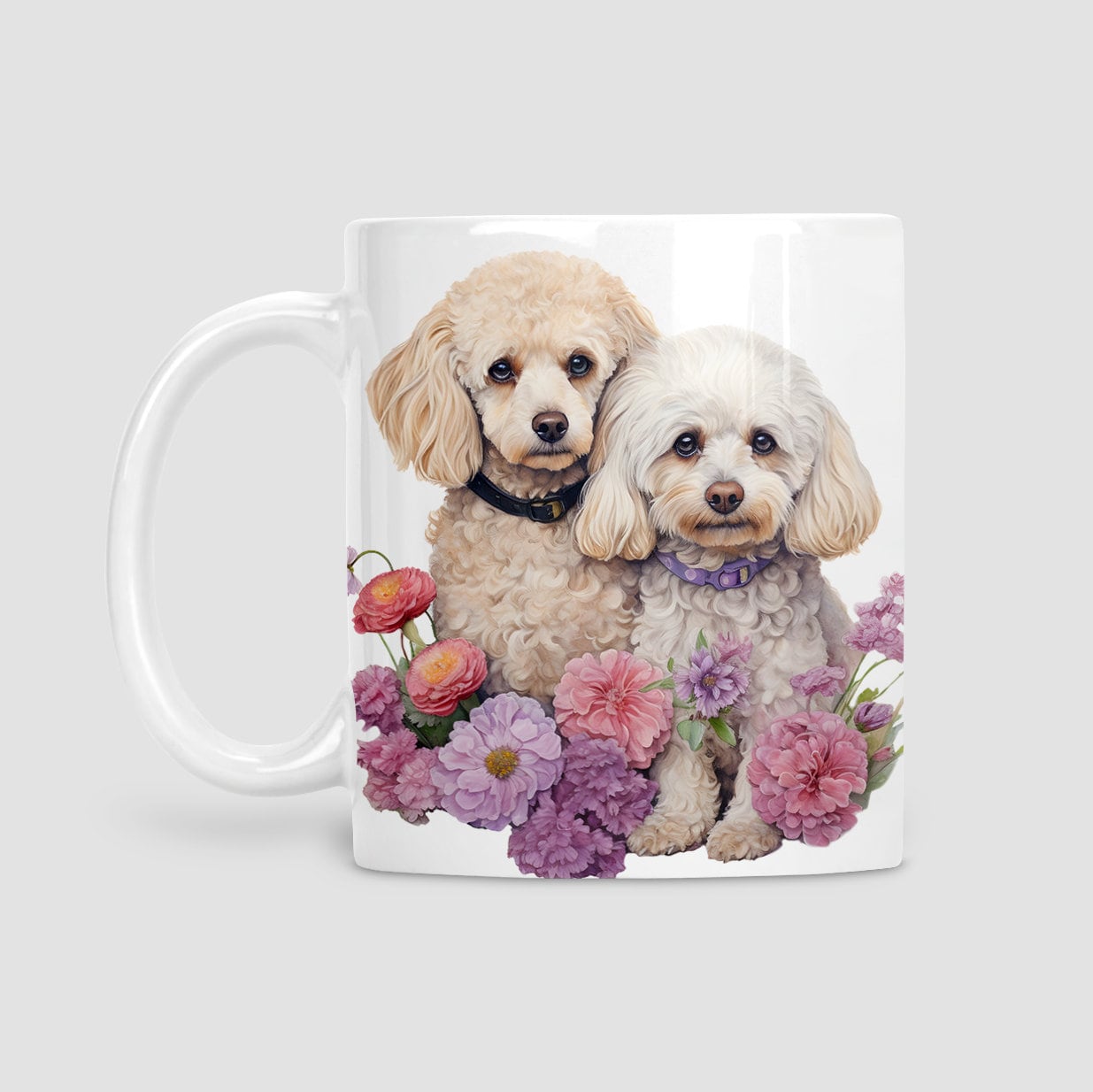 Cockapoo with flowers mug, Cockapoo, Dog lover gift, Cockapoo gift, watercolour mug, gifts, Cup, Mug for Her, Dog Mum, Gifts for Dog Lovers