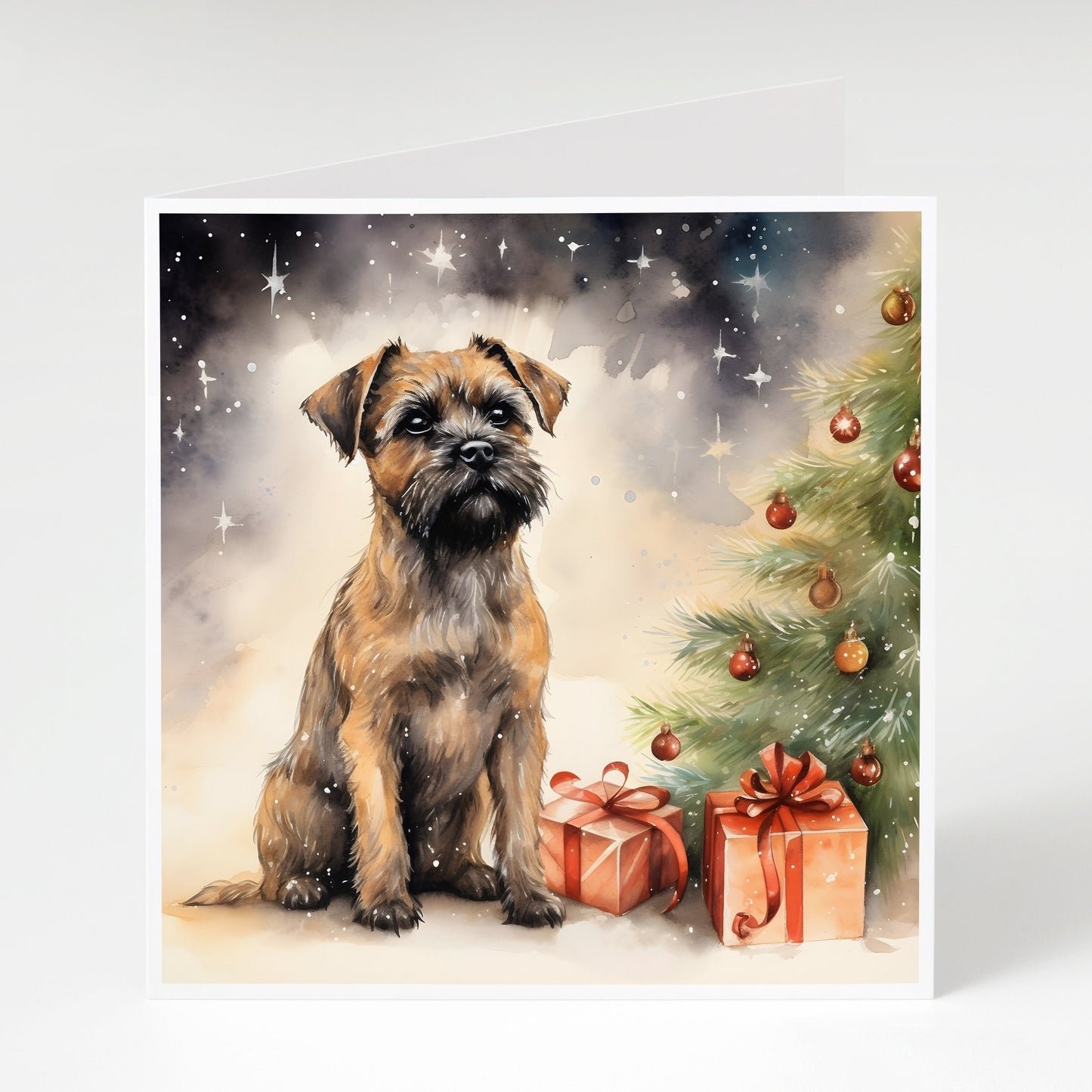 Border Terrier Christmas Cards pack of 5, Cute Dog Xmas Cards, Perfect for Border Terrier lovers, 300gsm card