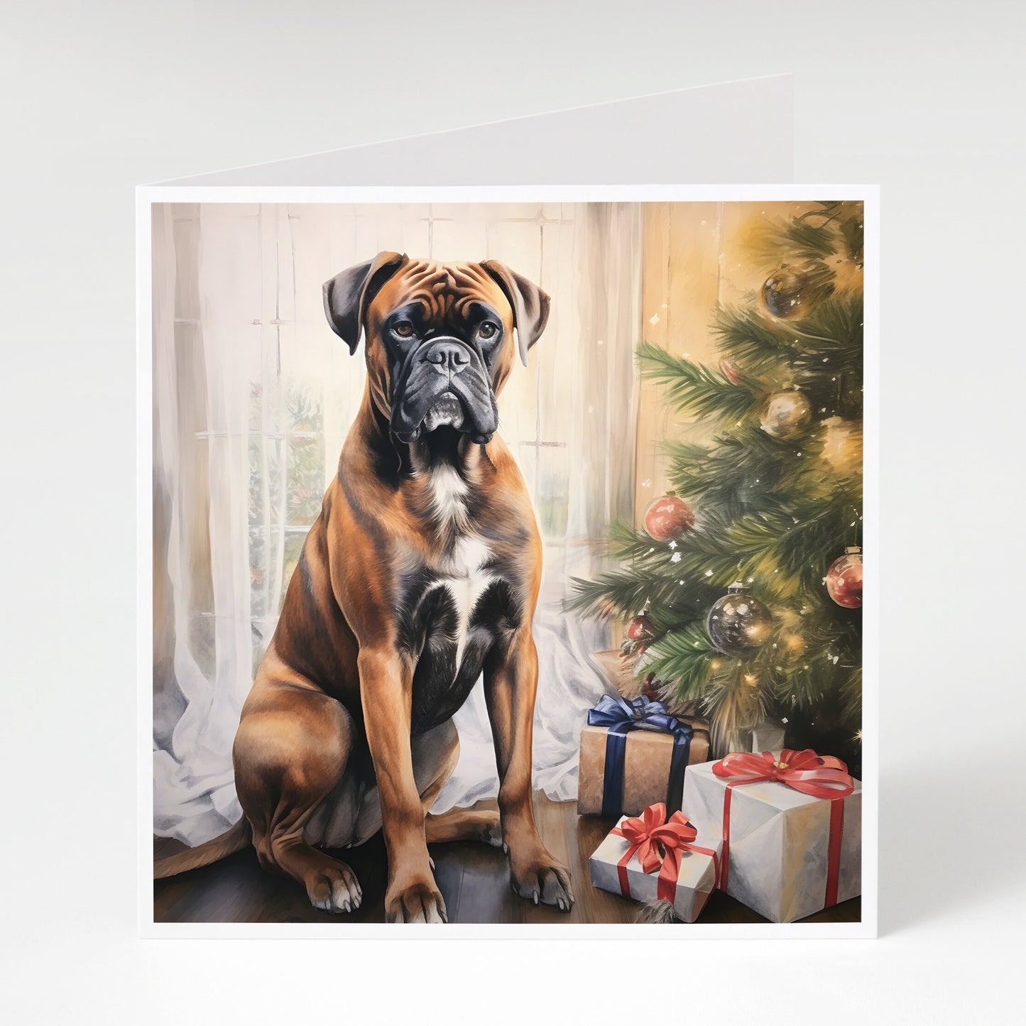 Boxer Dog Christmas Cards pack of 5, Cute Dog Xmas Cards, Perfect for Boxer Dog lovers, 300gsm card