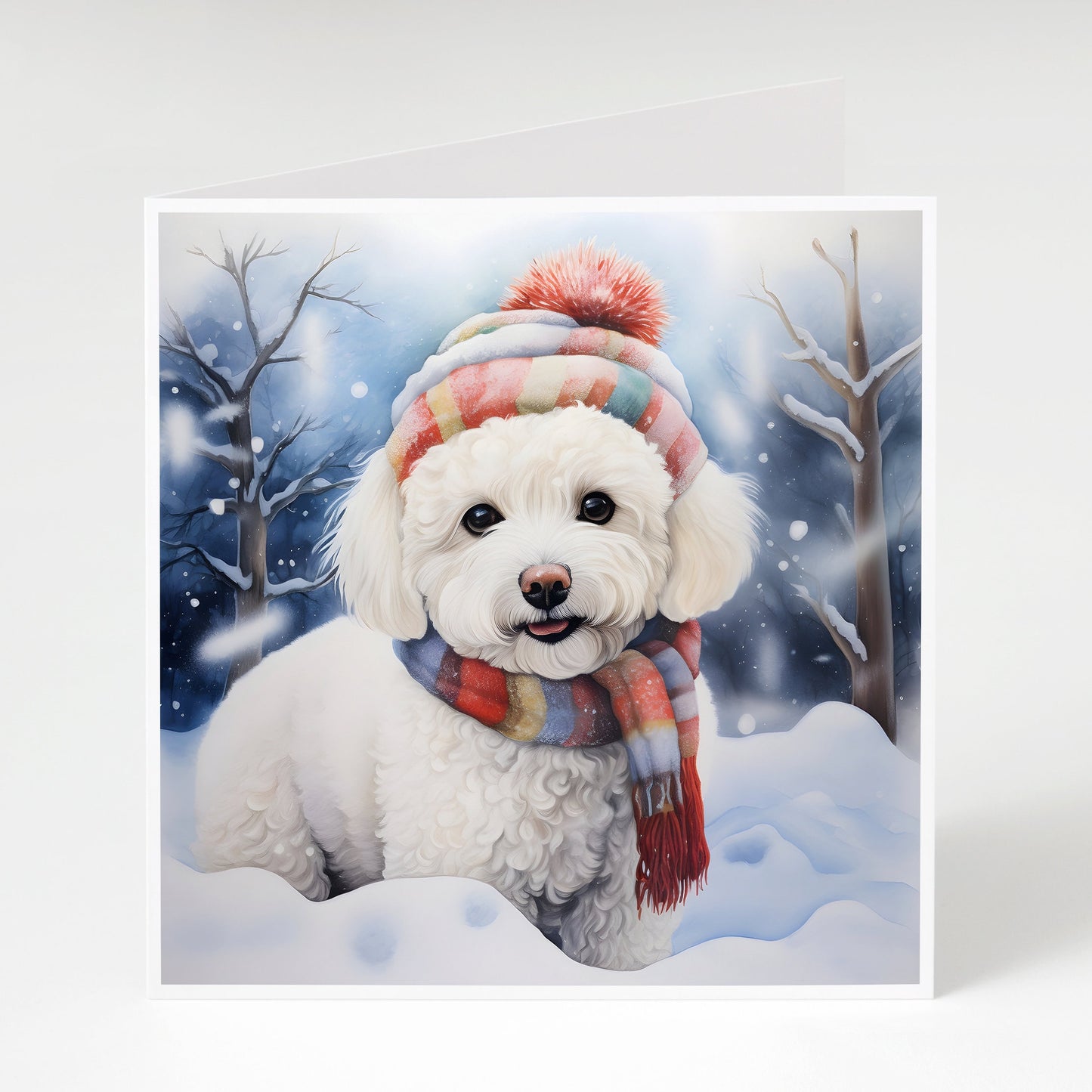 Bichon Frise Christmas Cards pack of 5, Cute Dog Xmas Cards, Perfect for Bichon lovers, 300gsm card