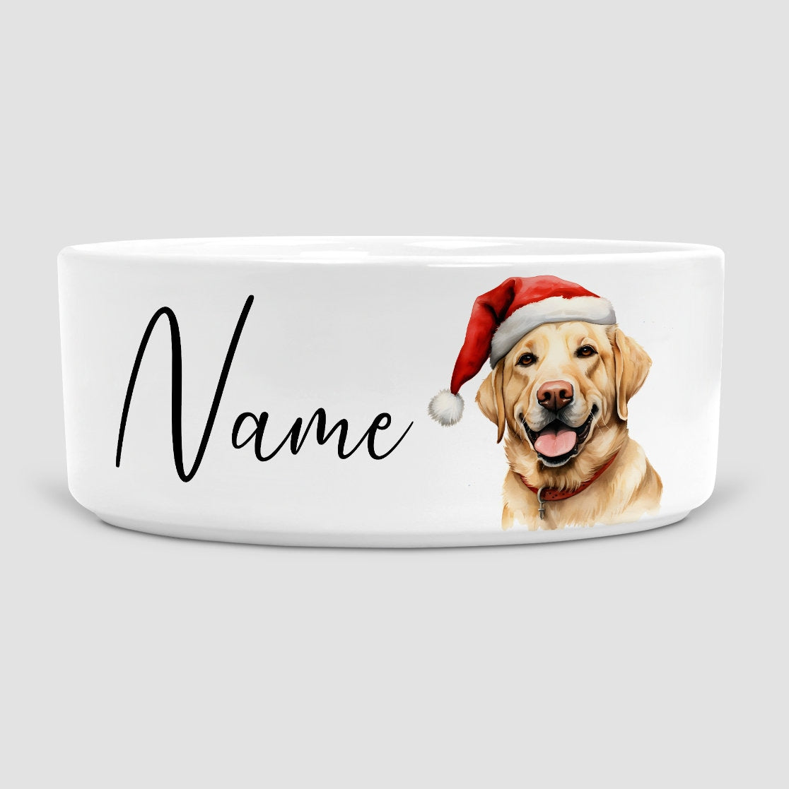Personalised Labrador Christmas Dog Bowl, Labrador, Dog, Dog Bowls, Ceramic Dog Bowl, Large Dog Bowl, Labrador Gift, Labrador lover