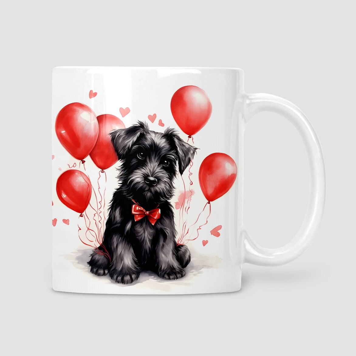 Black Schnauzer Valentine mug, Schnauzer mug, Valentine's Day gift, Schnauzer lover gift