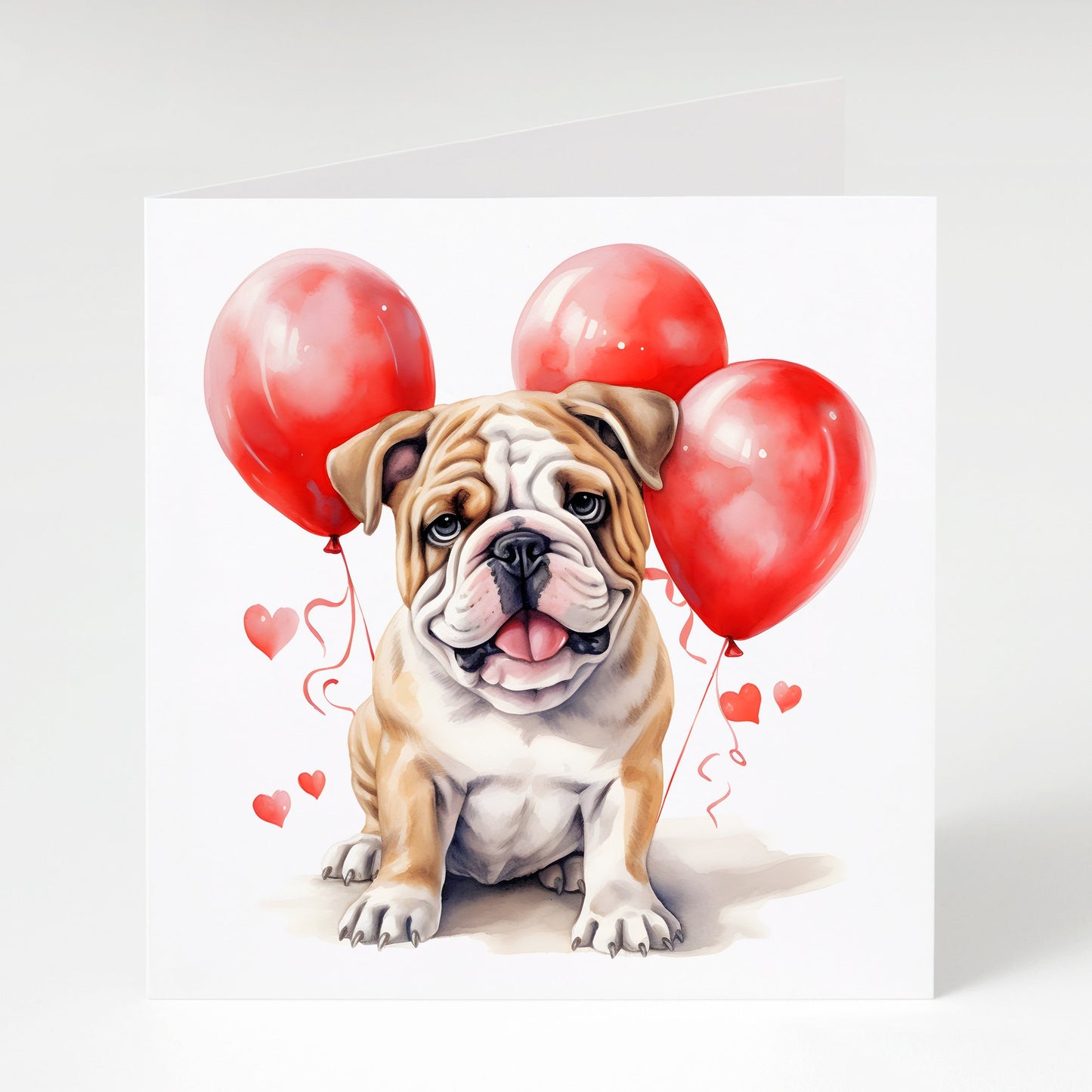 Bulldog Valentine's Day Card