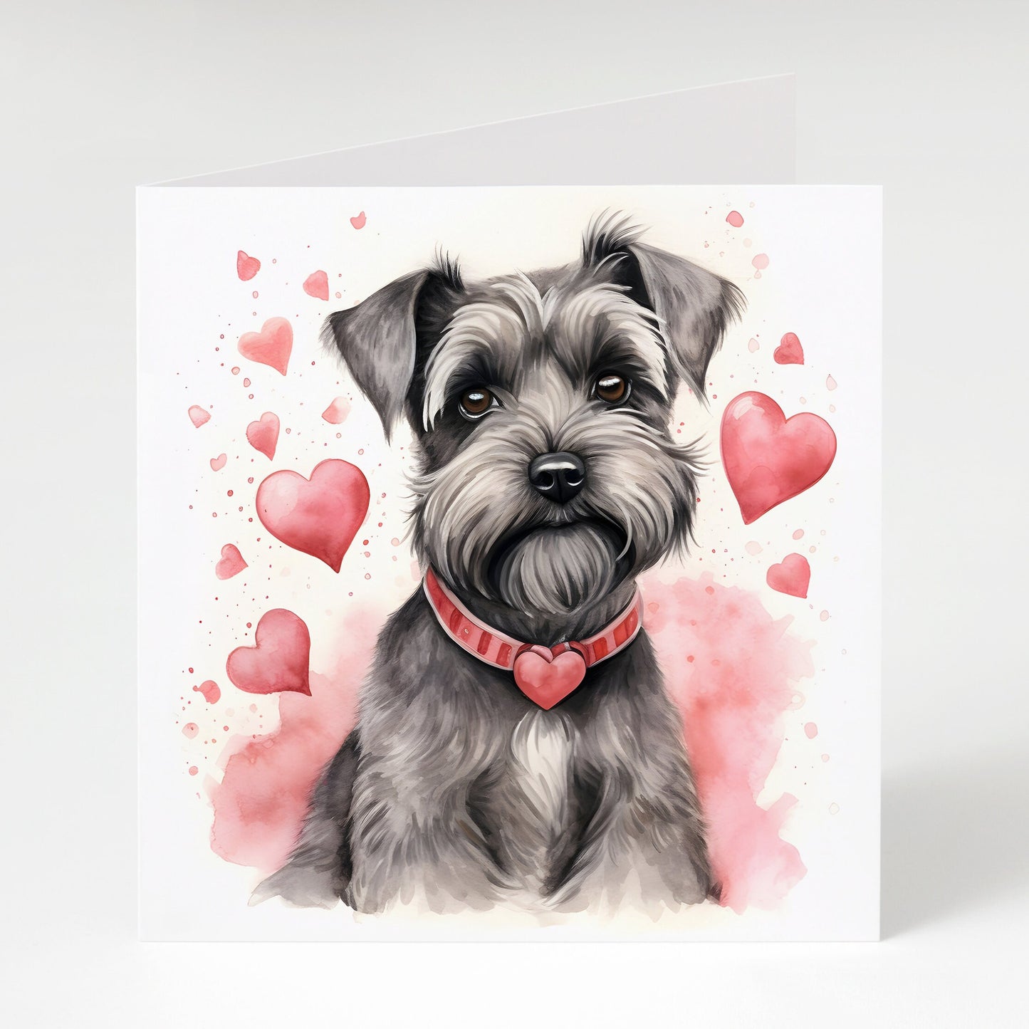 Cute puppy Schnauzer valentine's Day card, Schnauzer gift, Schnauzer card, Schnauzer Mum, Dog lover card