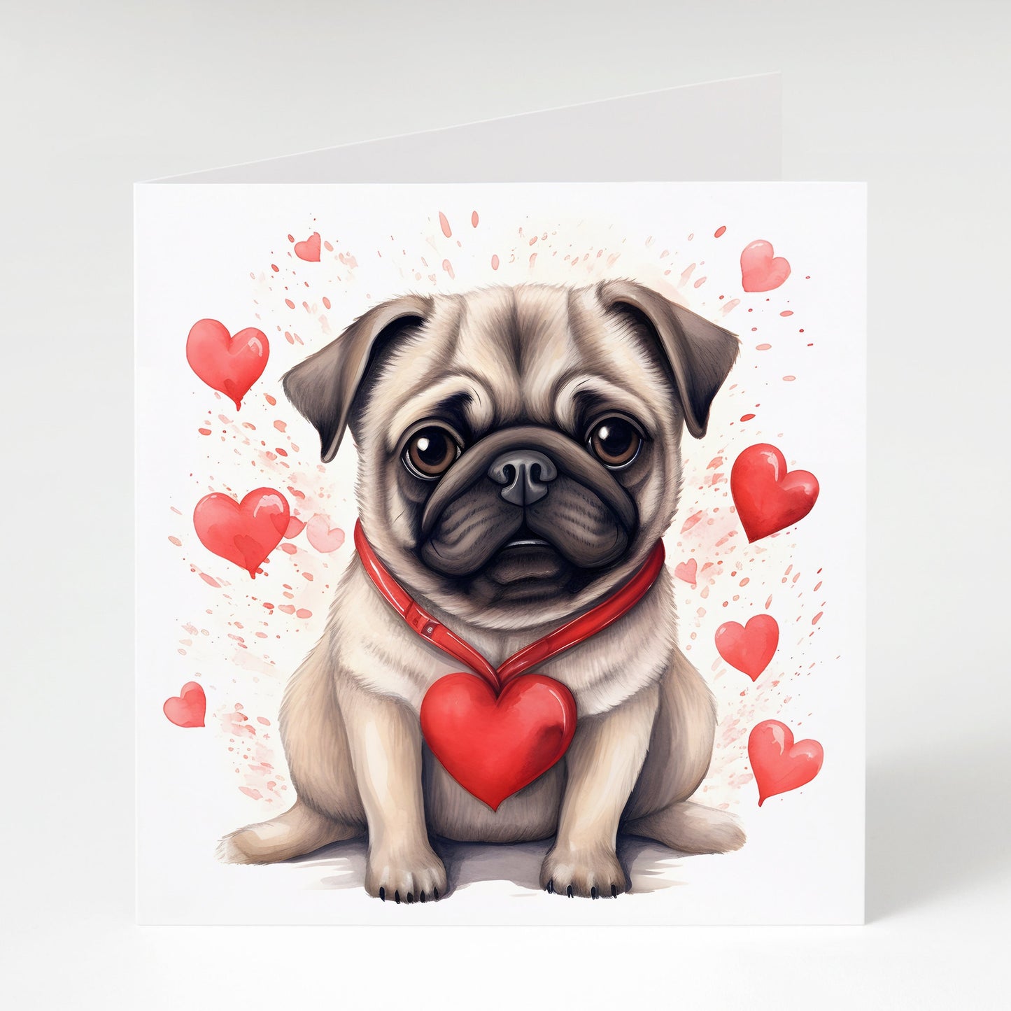 Pug valentines card, Pug gift, Pug card, Pug Mum, Dog lover card