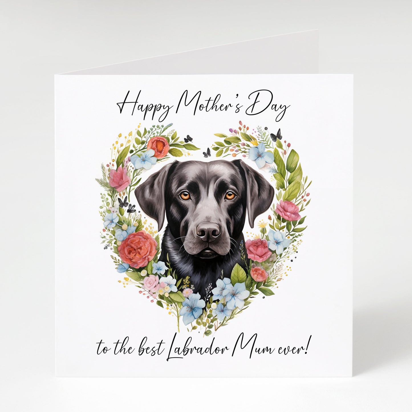 Black Labrador Mother's Day card