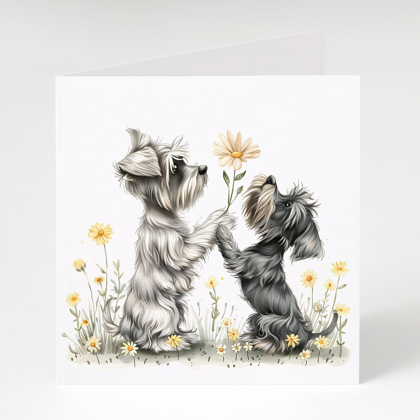 Schnauzer Mum with Puppy card, Mother's Day, Birthday card, From the dog, Schnauzer Mum, blank inside so can be used for any occasion.