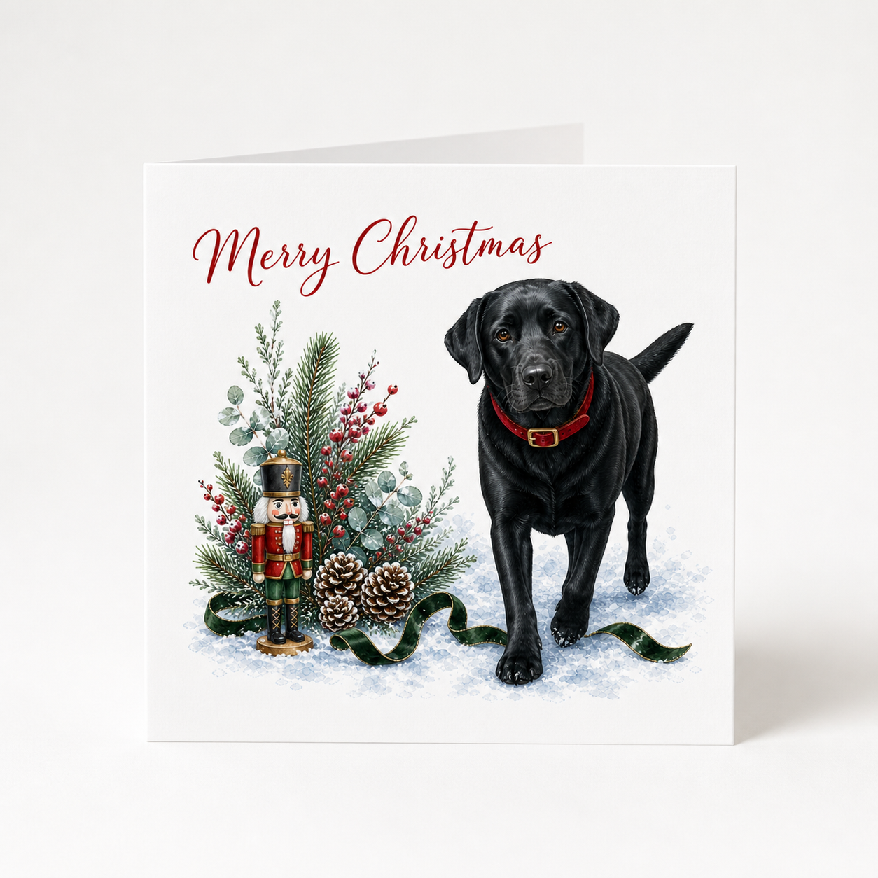 Festive Black Labrador Christmas Cards – Pack of 5