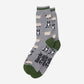 Men's Sheep and Sheep Dog Bamboo Socks - Grey Marl / Green