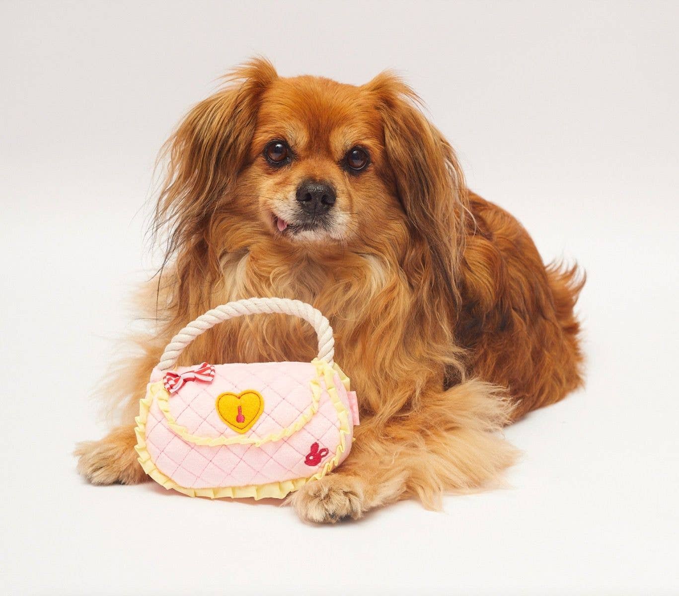 Chi Pink Handbag Plush Dog Toy with Rope Handle