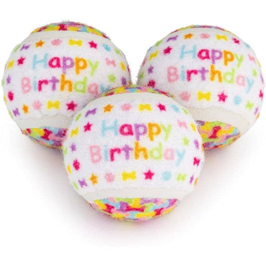 Happy Birthday Dog Tennis Ball Trio