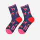 Women's Greyhound Bamboo Socks - Navy Blue / Red