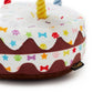 Happy Birthday Cake Plush dog toy with rope candles - small