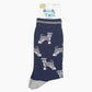 Men's Schnauzer Bamboo Socks - Navy