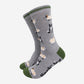 Men's Sheep and Sheep Dog Bamboo Socks - Grey Marl / Green