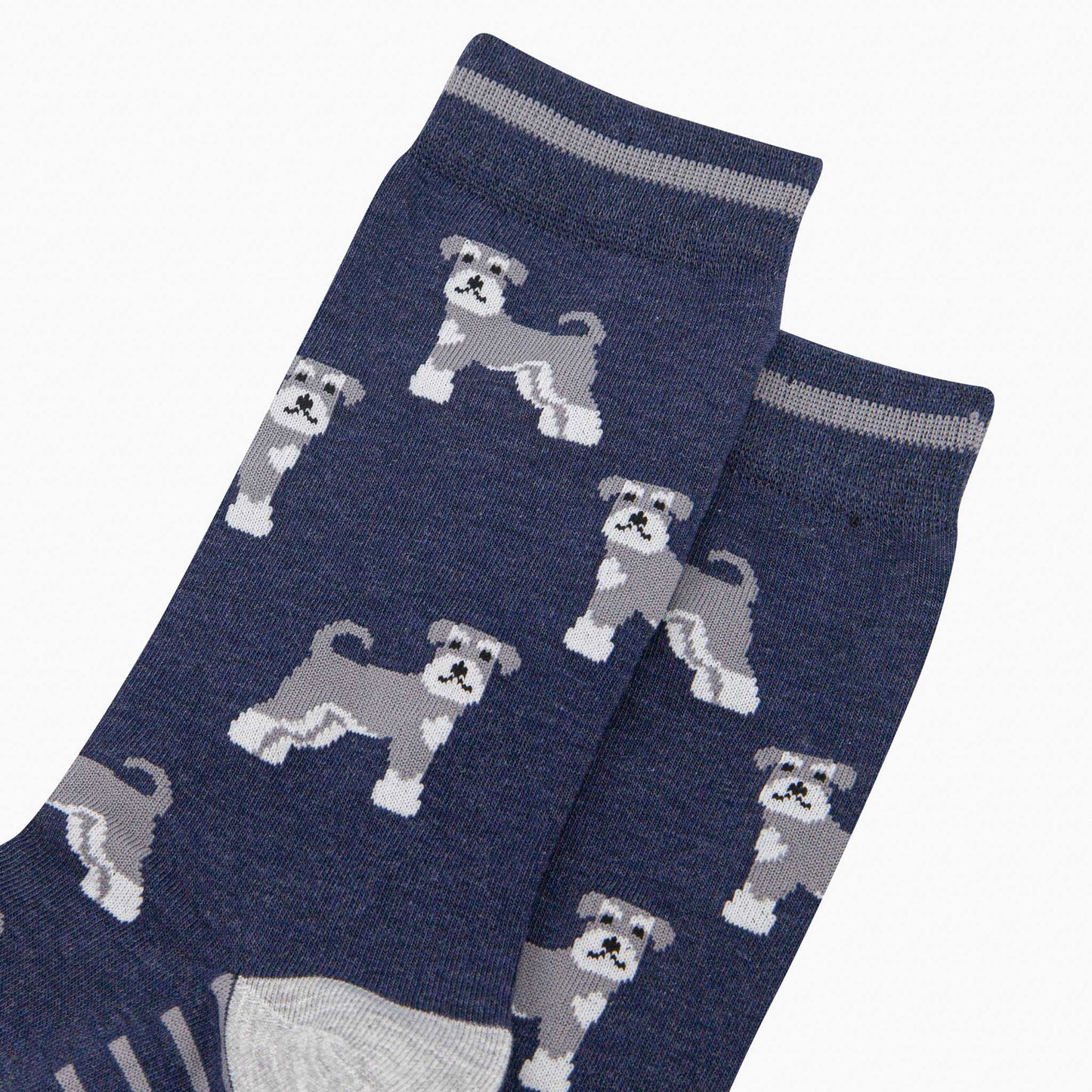 Men's Schnauzer Bamboo Socks - Navy