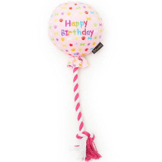 Happy Birthday Balloon Pink Dog Toy