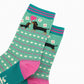 Women's Sausage Dog Bamboo Socks - Mint