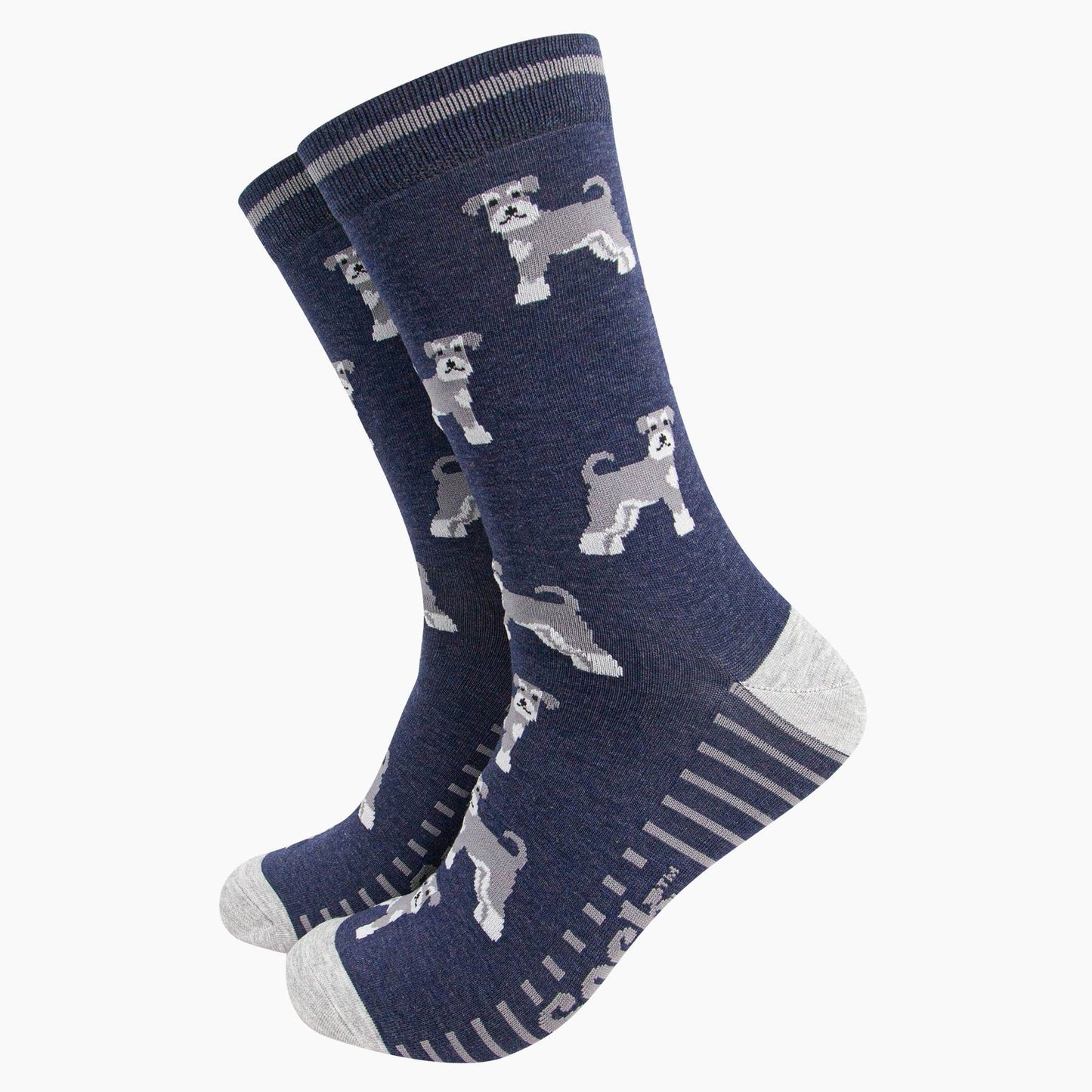 Men's Schnauzer Bamboo Socks - Navy