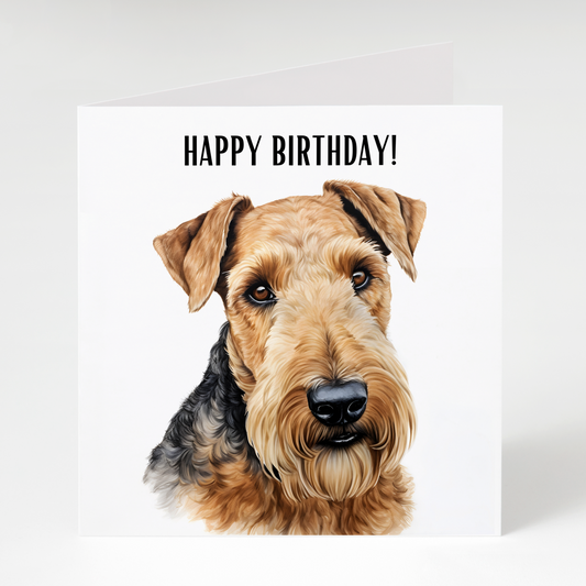 Airedale Terrier Happy Birthday Card