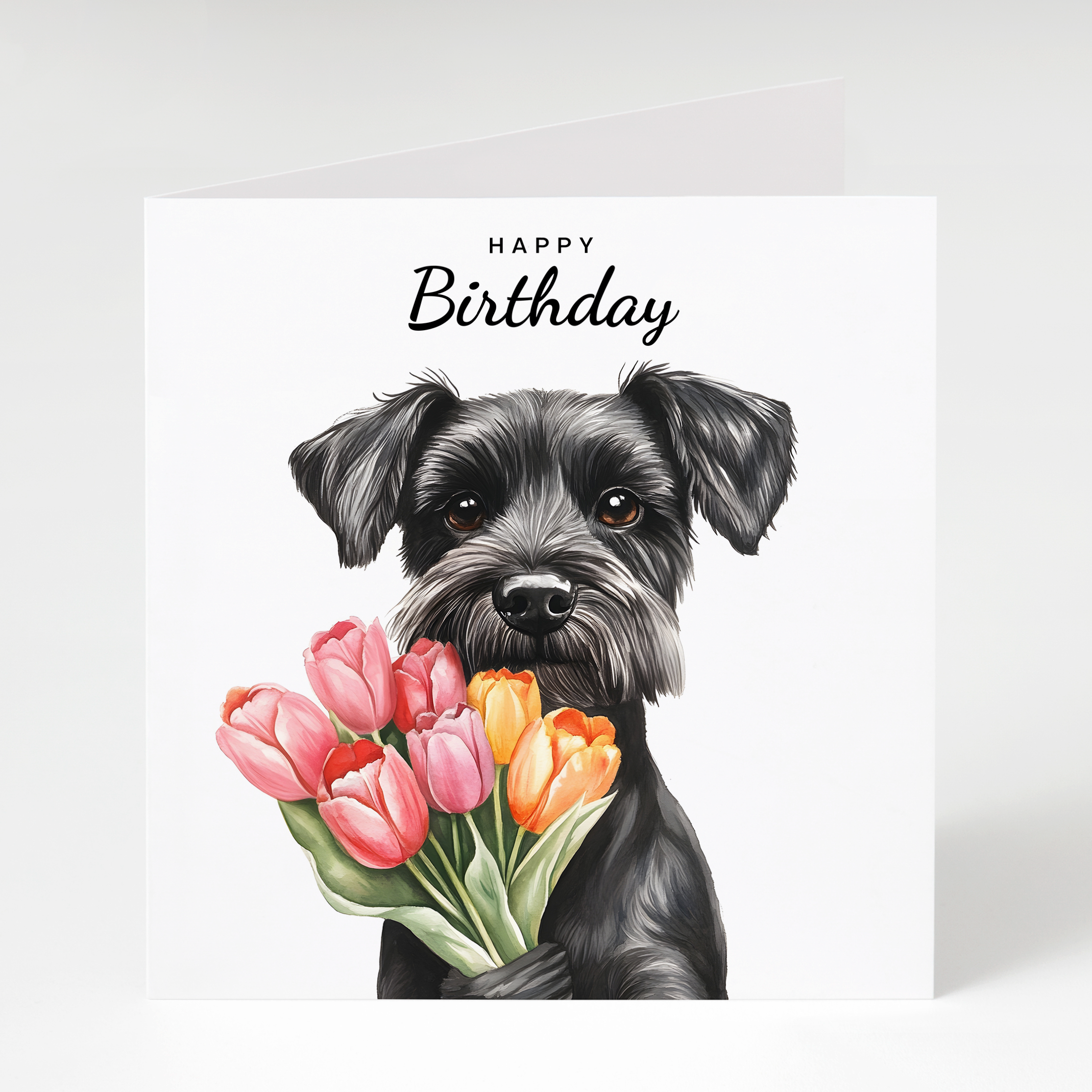 Black Miniature Schnauzer Birthday Card Perfect For Schnauzer Mums Black Miniature Schnauzer Birthday Card Perfect For Schnauzer Mums