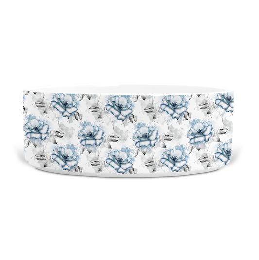 Blue and grey flowers - Dog  Bowl