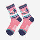 Sock Talk Women's King Charles Spaniel Walk Bamboo Socks - Pink / Navy